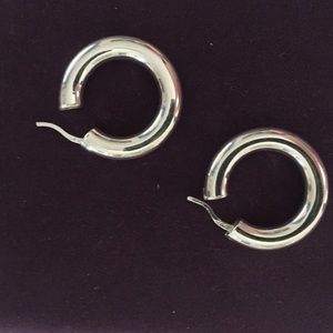 NWOT Sterling Silver 1 inch Hoop Earrings